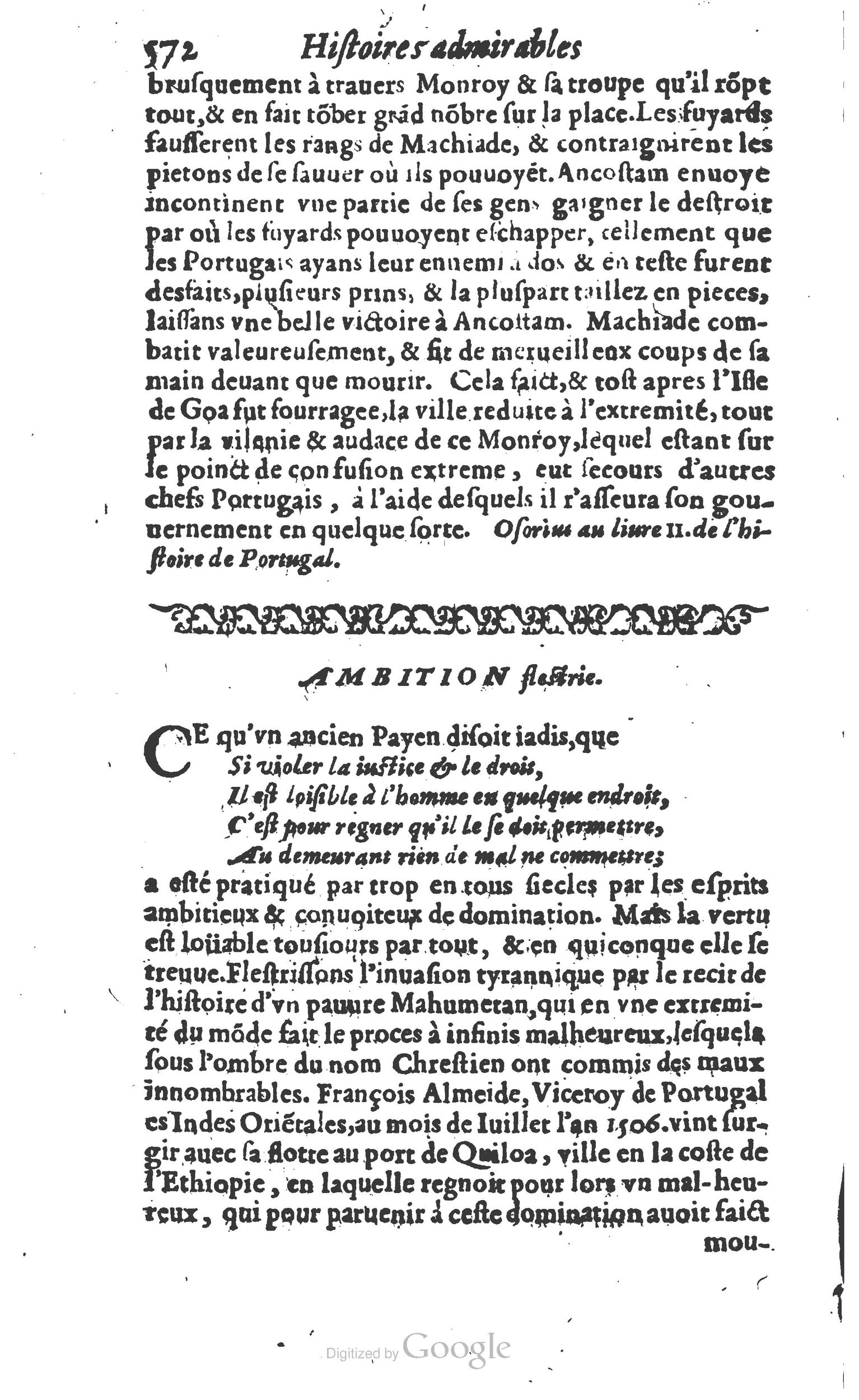 1610 - Paul Marceau - Trésor d’histoires admirables et mémorables - Princeton