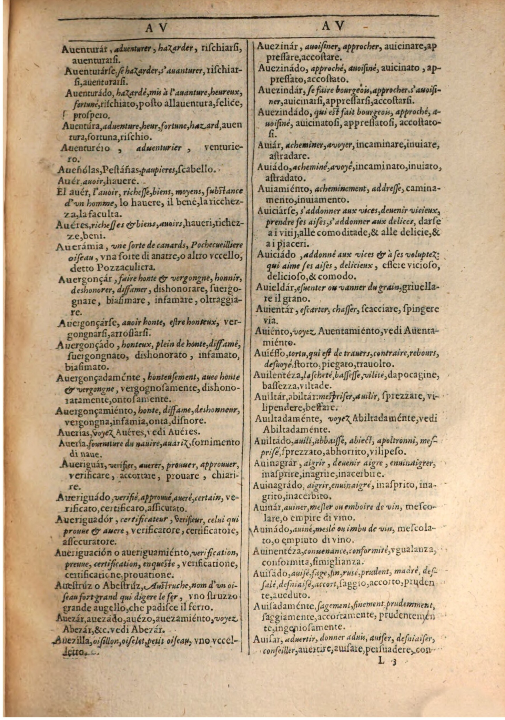 1609 - Philippe Albert et Alexandre Pernet - Trésor des trois langues française, italienne et espagnole (Première partie) - BSB Munich 1609 - Philippe Albert et Alexandre Pernet - Trésor des trois langues française, italienne et espagnole (Première partie) - BSB Munich