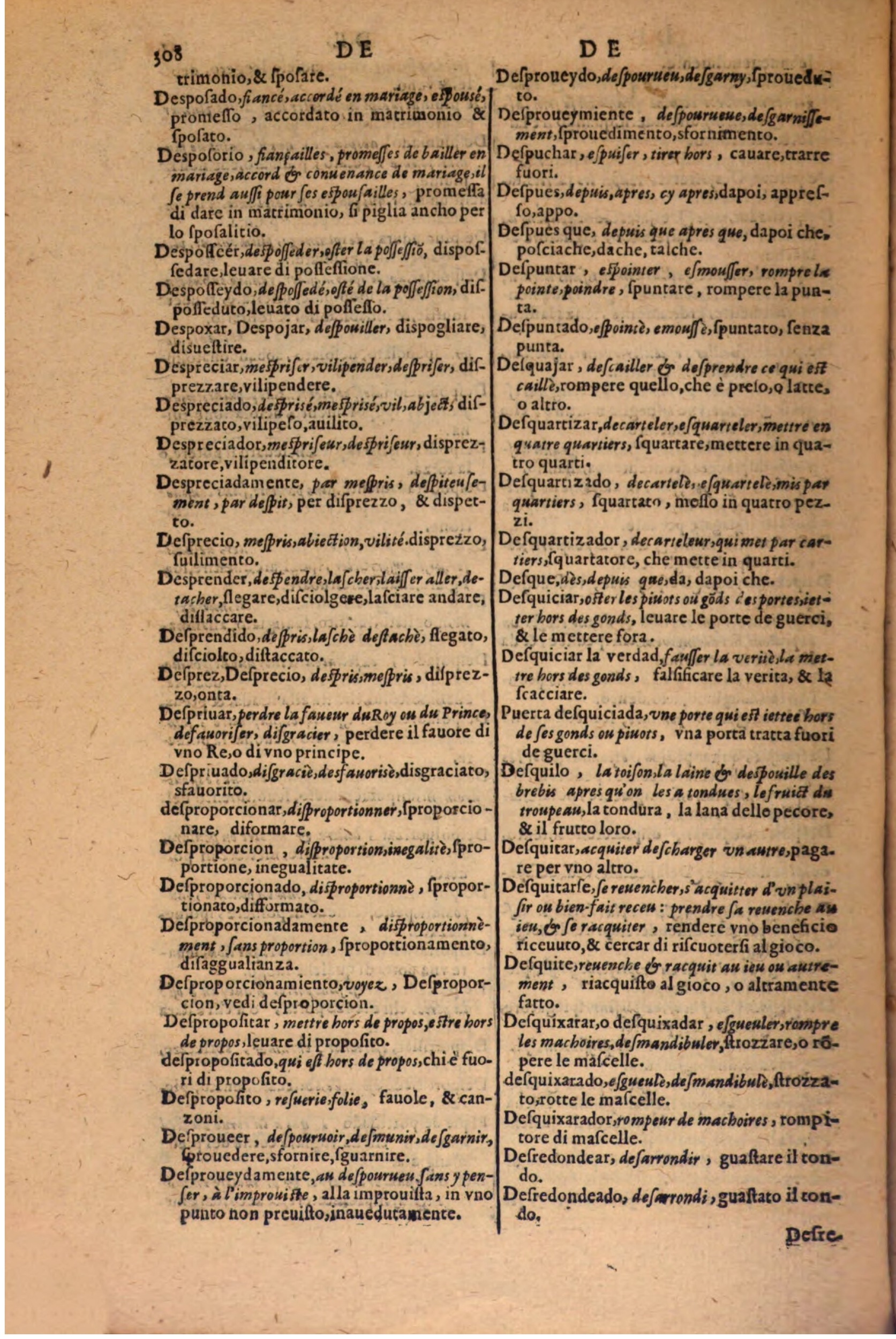 1606 - Samuel Crespin - Thresor des trois langues, francoise, italiene et espagnolle - BSB Munich