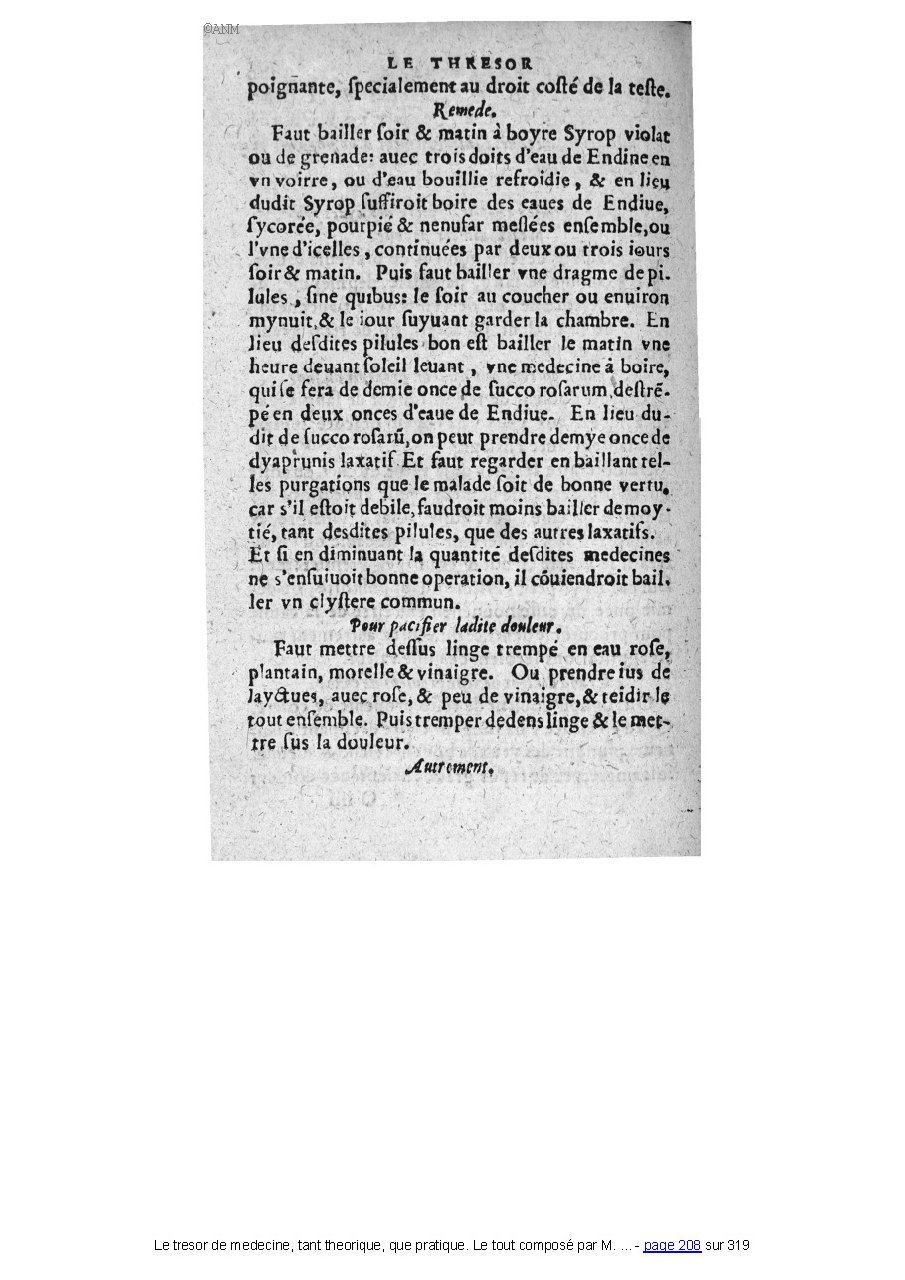 1560 - Pierre et Jan Moine - Trésor de médecine - Université Paris Cité