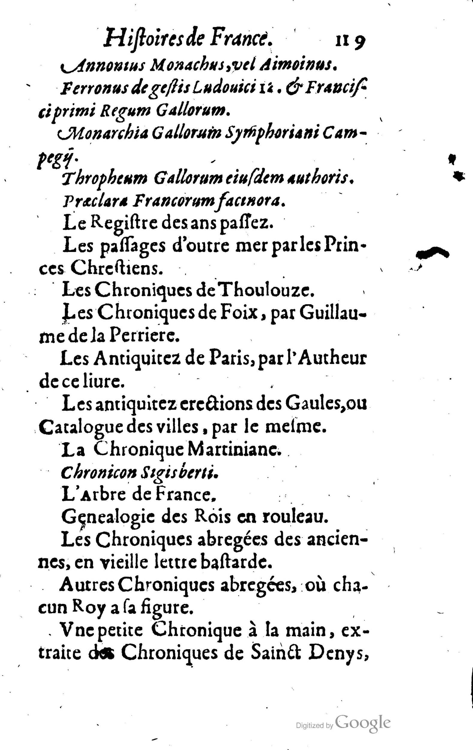1638 - Jean Corrozet - Trésor des histoires de France - BM Lyon 1638 - Jean Corrozet - Trésor des histoires de France - BM Lyon