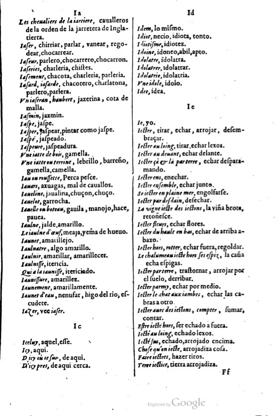 1621 - Adrian Tiffaine - Trésor des deux langues espagnole et française - BM Lyon