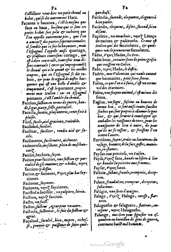 1621 - Adrian Tiffaine - Trésor des deux langues espagnole et française - BM Lyon