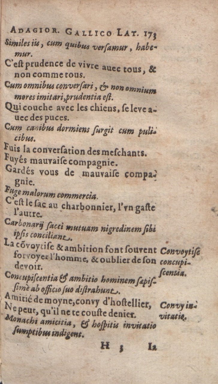 1612 - Dominicus Custos - Trésor des proverbes français  - Bibliopol-Olomuc