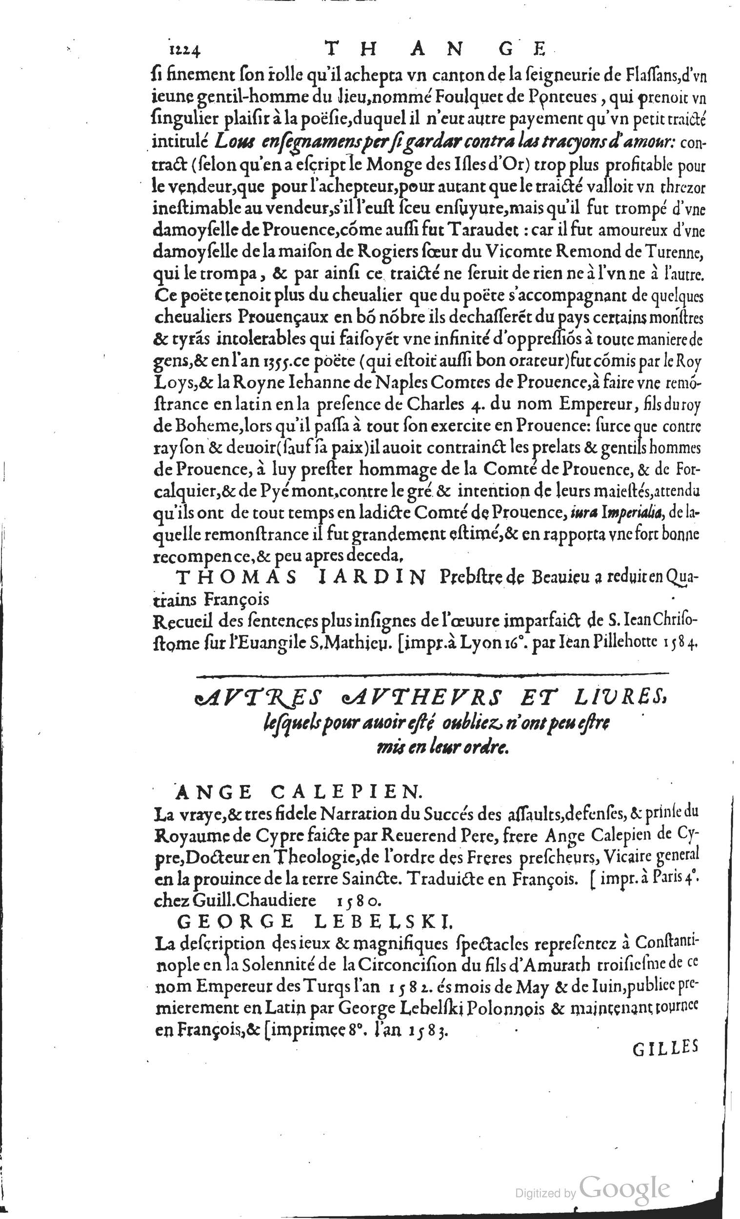 1585 - Barthélemy Honorat - Bibliothèques françaises - BSB Munich