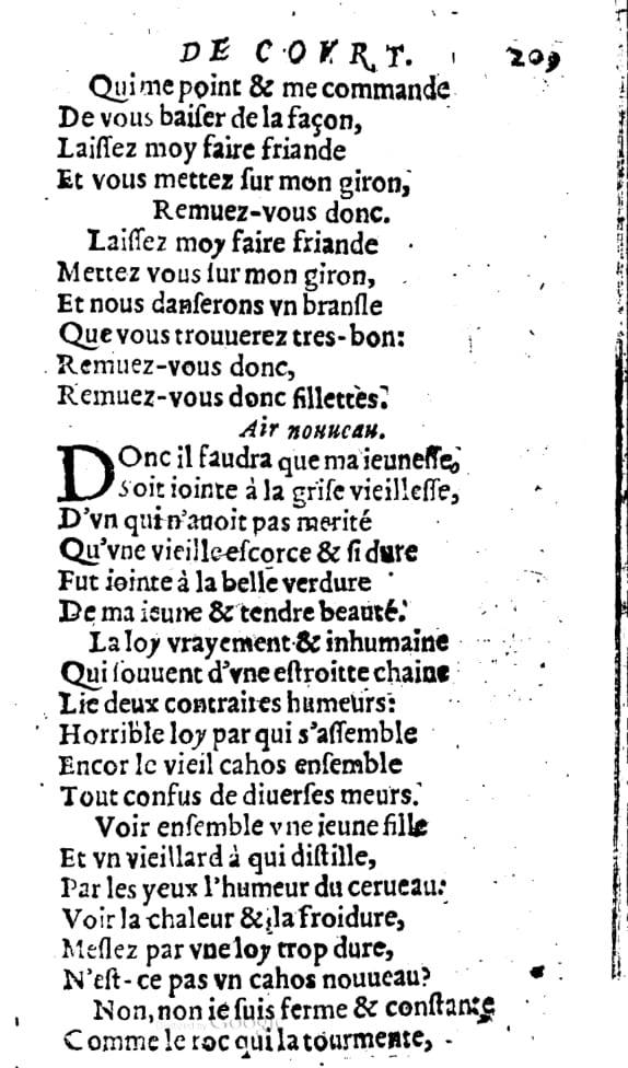 1606 - Théodore Reinsart - Trésor des chansons amoureuses recueillies des plus excellents airs de cour - Livre I - NK ČR Prague 1606 - Théodore Reinsart - Trésor des chansons amoureuses recueillies des plus excellents airs de cour - Livre I - NK ČR Prague