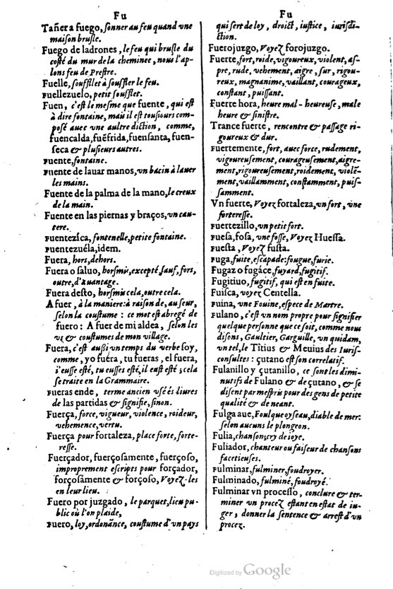 1621 - Adrian Tiffaine - Trésor des deux langues espagnole et française - BM Lyon