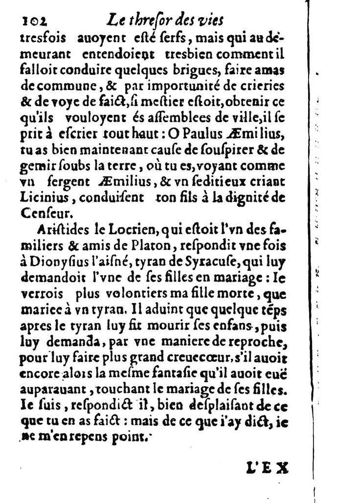 1611 - Pierre Rigaud - Trésor des vies de Plutarque - BM Lyon