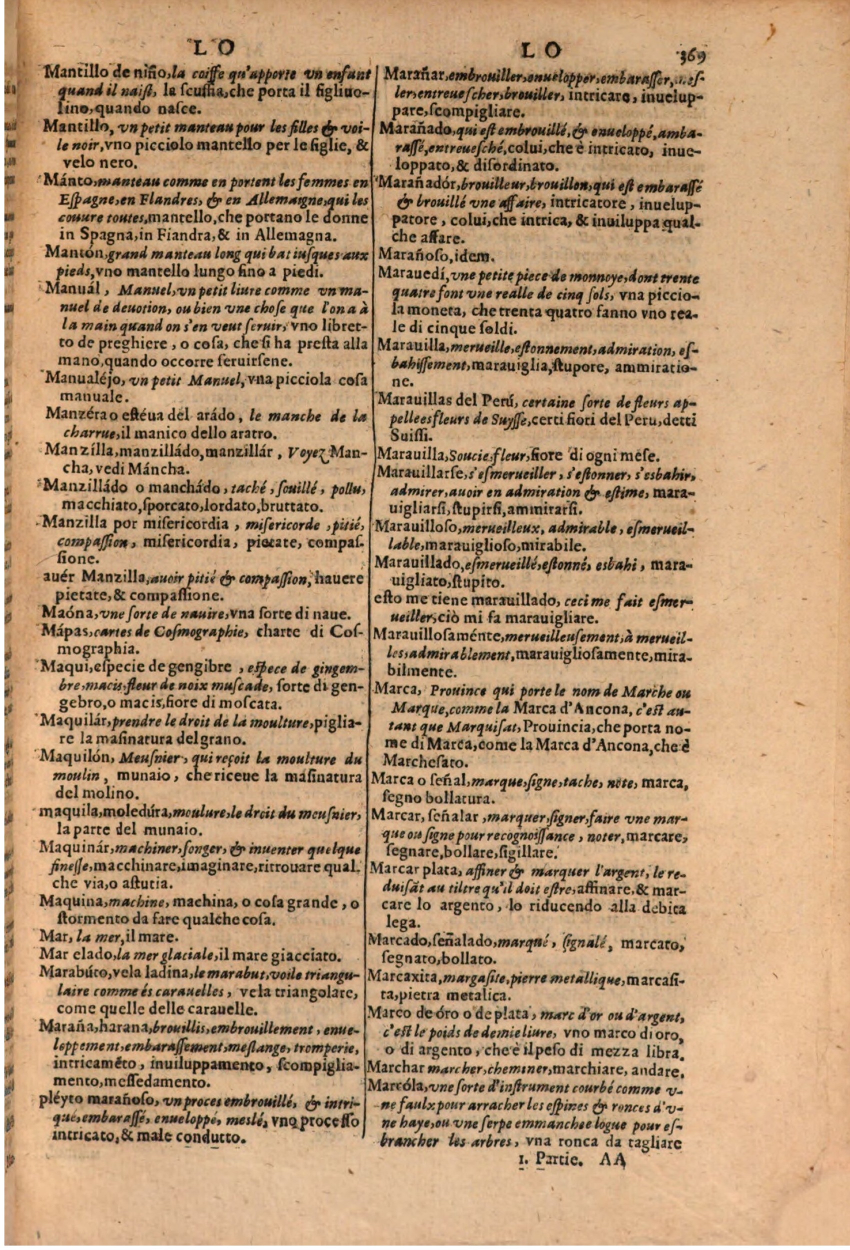 1606 - Samuel Crespin - Thresor des trois langues, francoise, italiene et espagnolle - BSB Munich