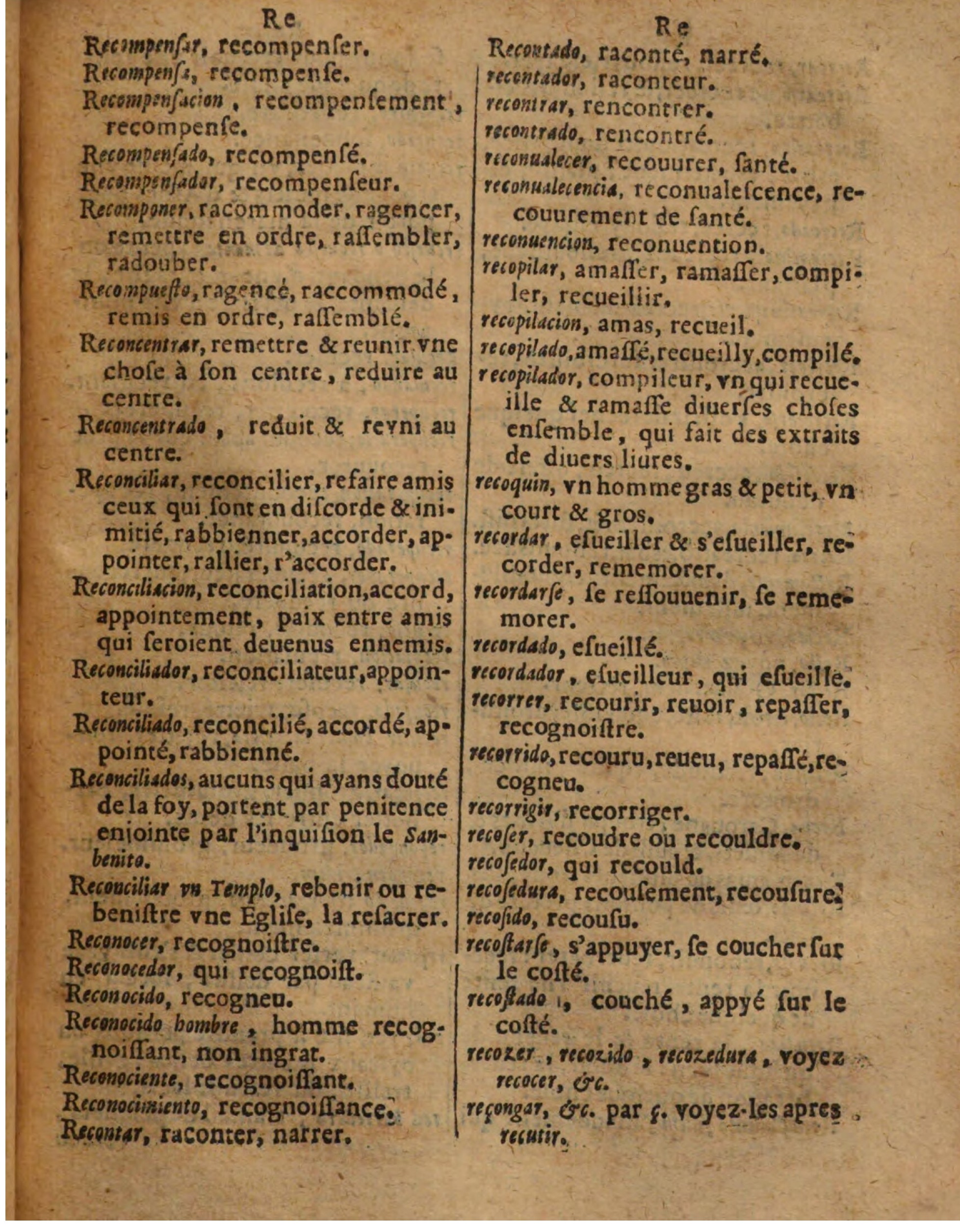 1625 - Hubert Antoine - Trésor des deux langues espagnole et française - Augsbourg