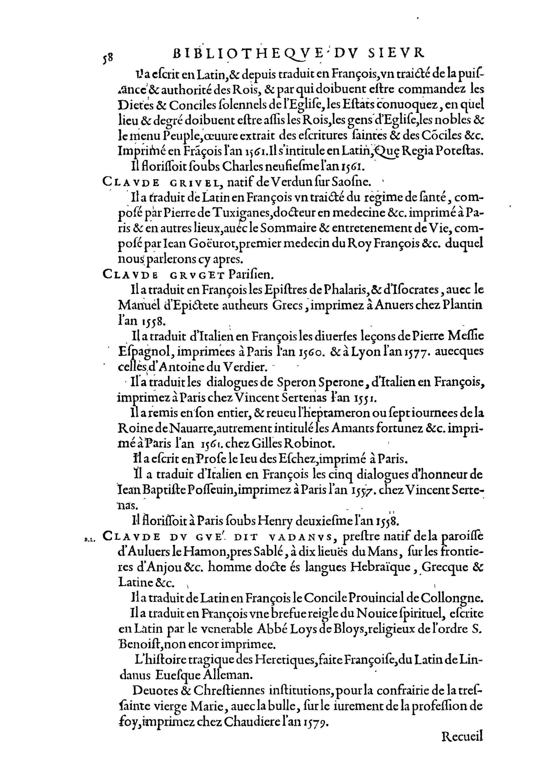 1584 - Abel L&#039;Angelier - Bibliothèques françaises - BnF