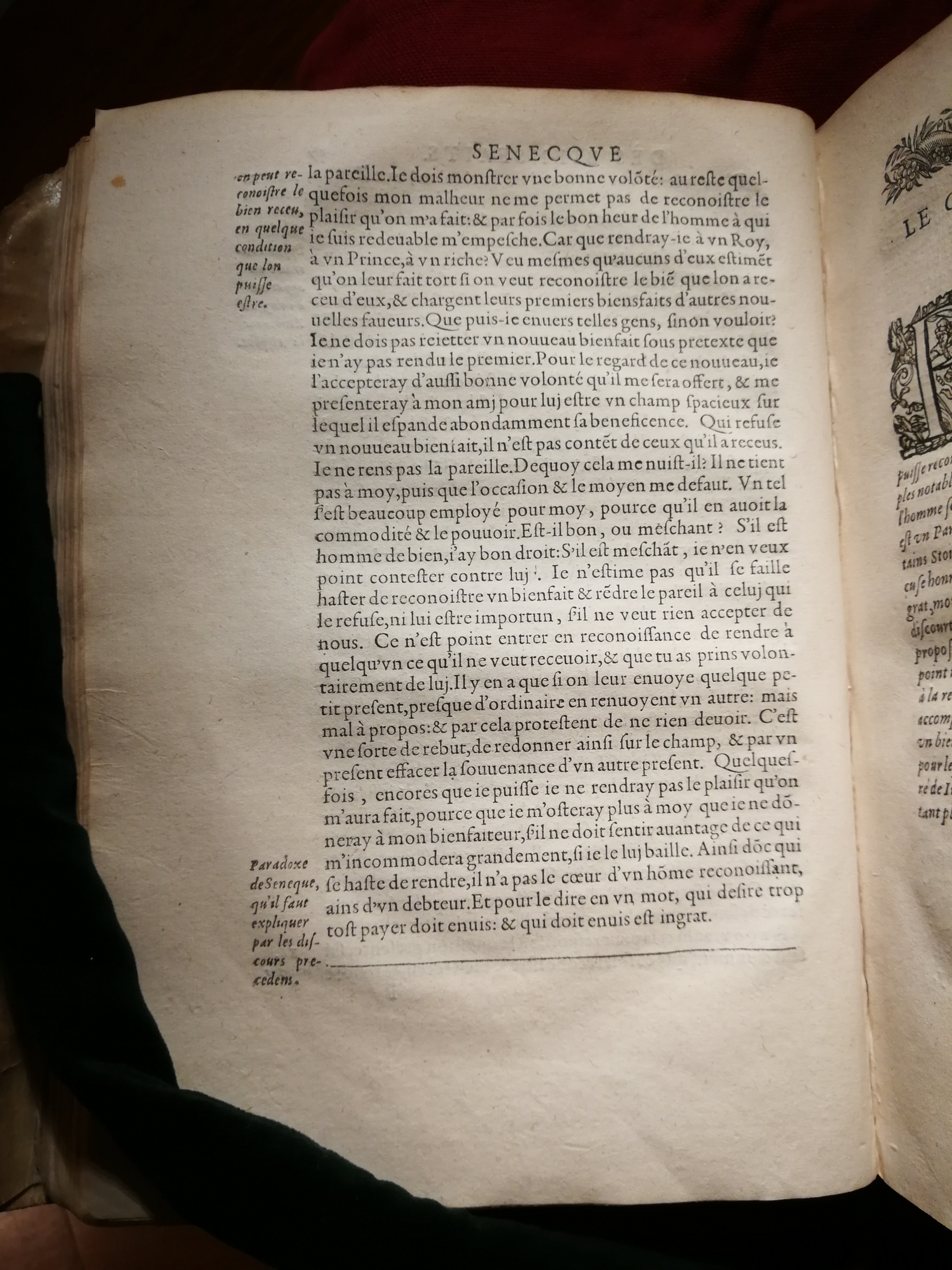 1595 - Jean Houzé - Œuvres morales et mêlées de Sénèque, Trésor de philosophie morale - T. 1 - BnF