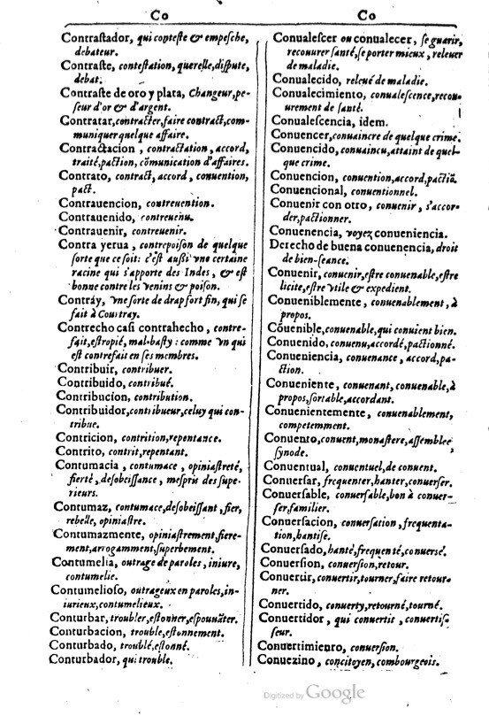 1616 - Veuve Marc Orry - Trésor des deux langues espagnole et française (Première et Seconde parties) - BM Lyon