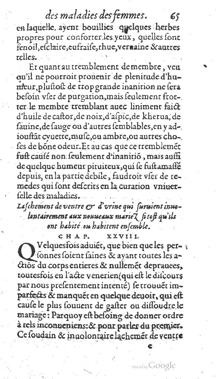 1585 - Jacques du Puis - Trésor des remèdes secrets pour les maladies des femmes - BnF