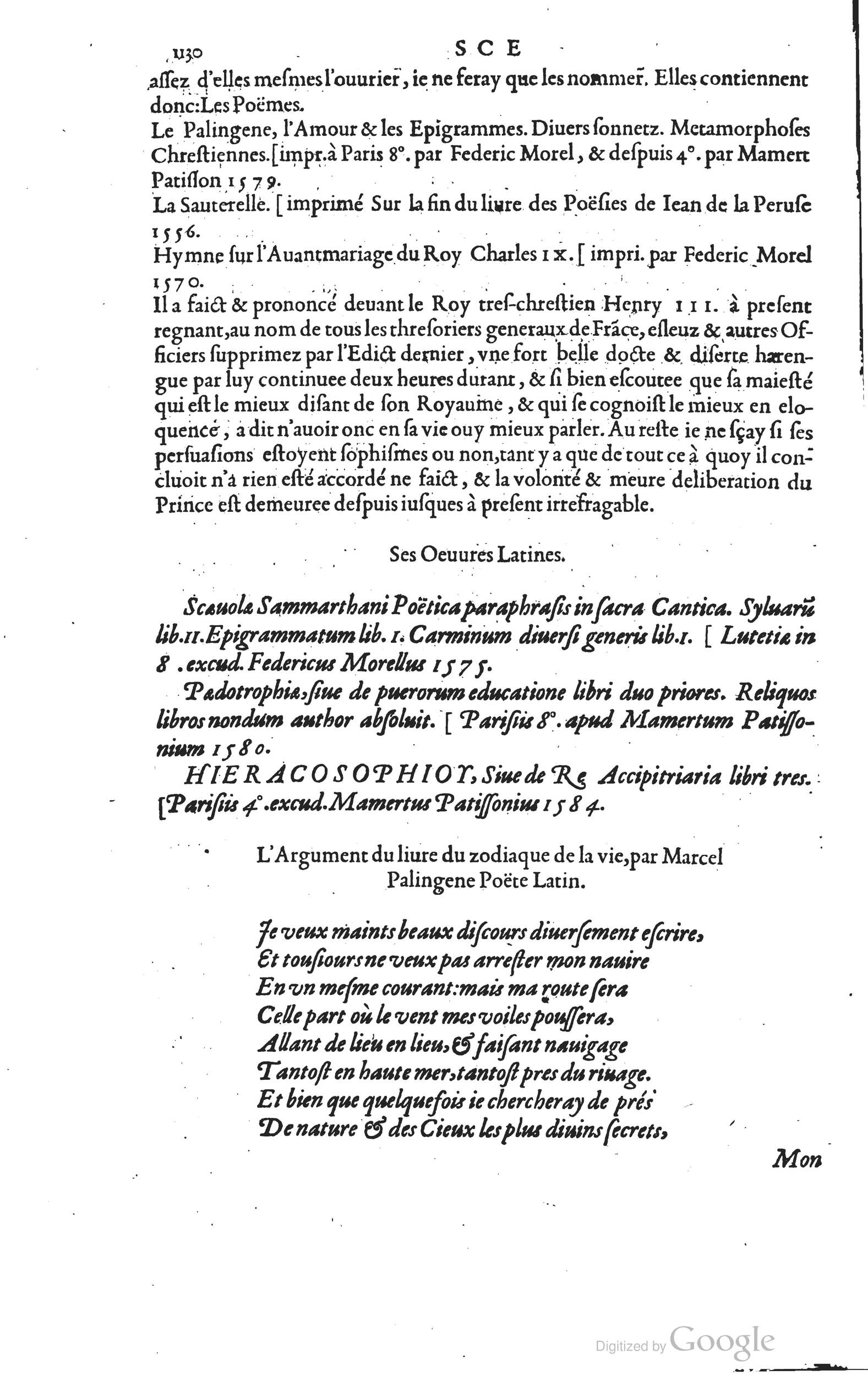 1585 - Barthélemy Honorat - Bibliothèques françaises - BSB Munich