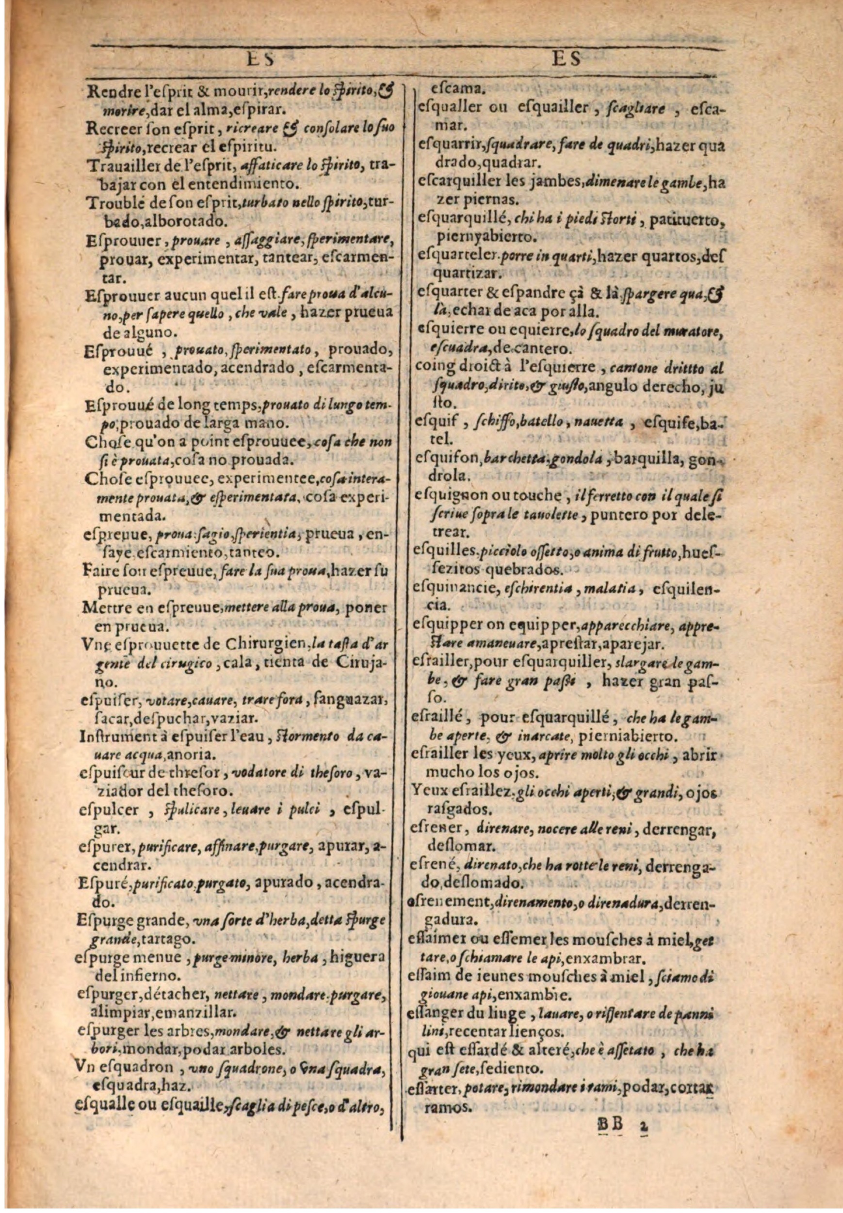 1609 - Philippe Albert et Alexandre Pernet - Trésor des trois langues française, italienne et espagnole (Seconde partie) - BSB Munich