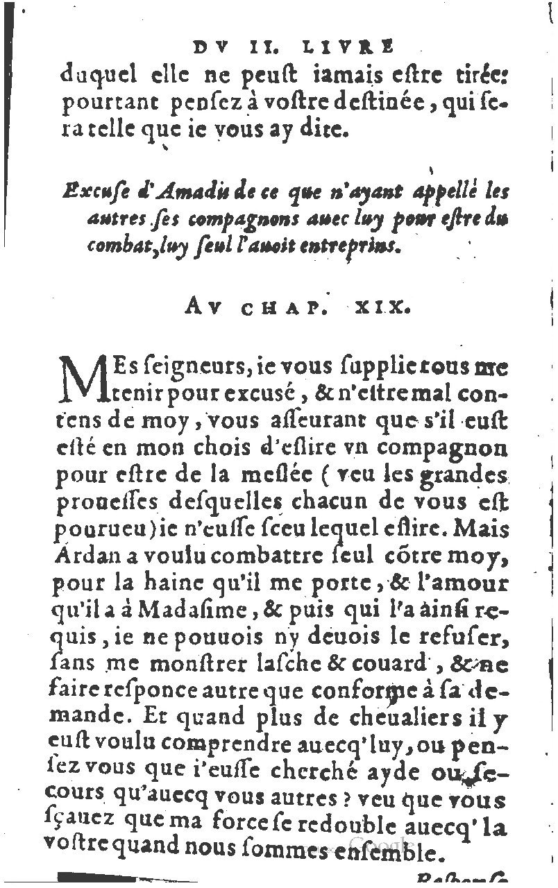 1582 - Jean Huguetan - Trésor des Amadis T. 1 - BM Lyon