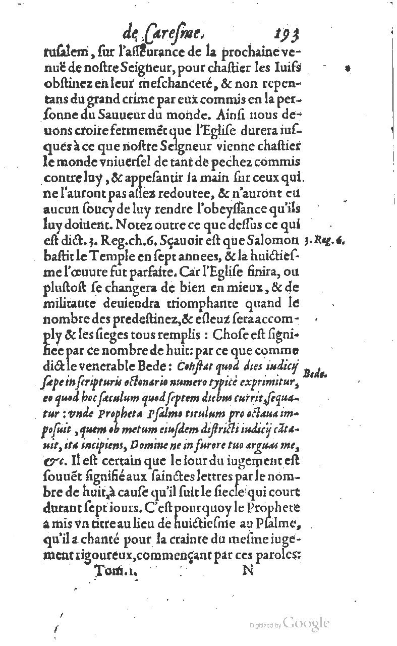 1607 - Nicolas Du Fossé - Trésor quadragésimal - T 01 - BM Lyon