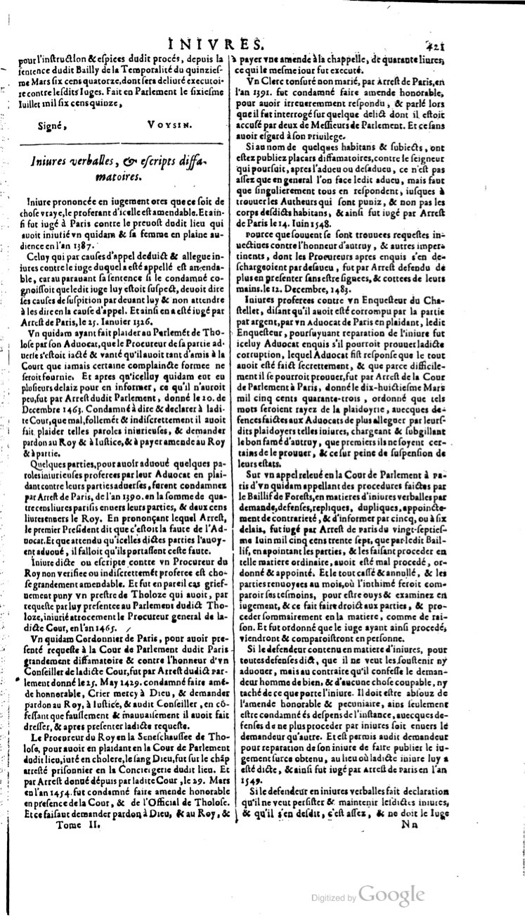 1629 - Veuve Nicolas Buon - Trésor du droit français (21754 T. 2) - BM Lyon