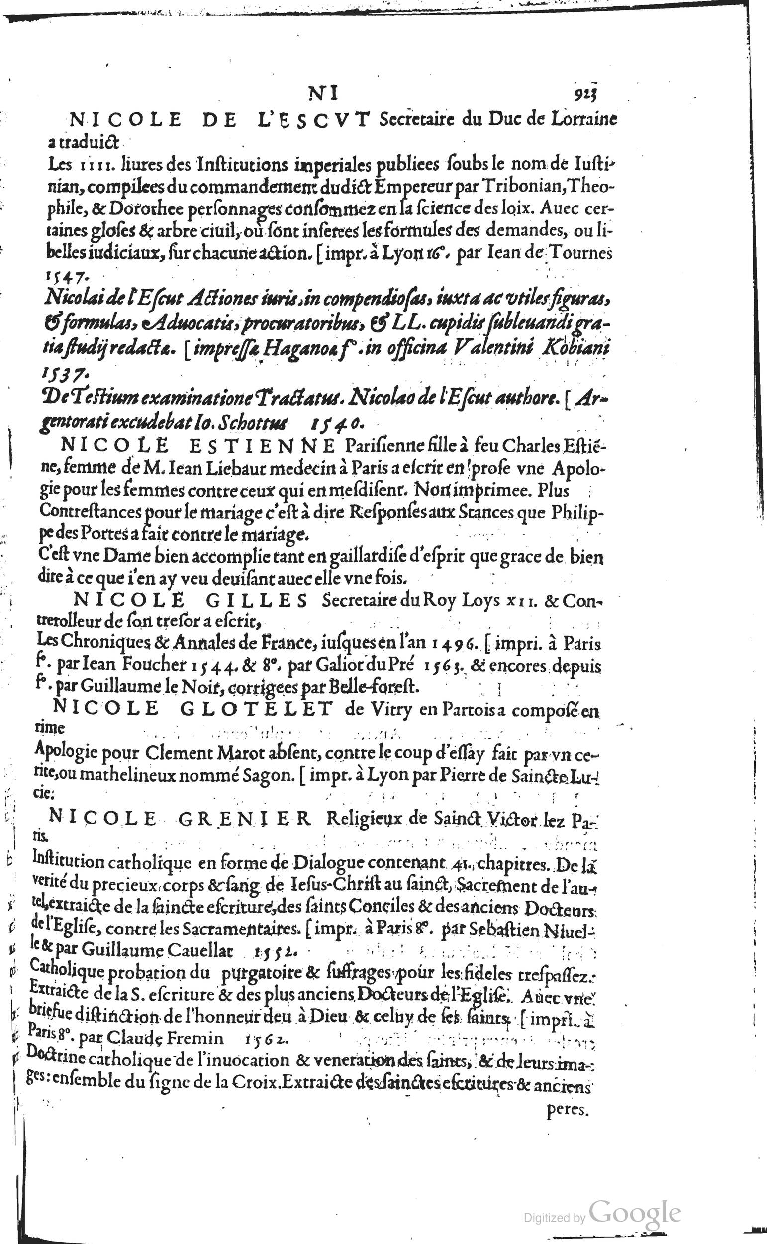 1585 - Barthélemy Honorat - Bibliothèques françaises - BSB Munich