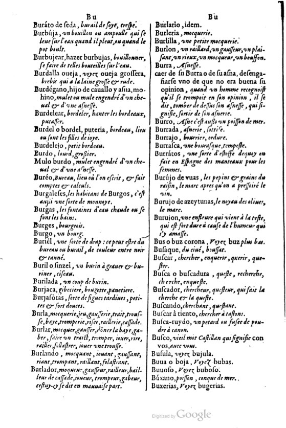 1621 - Adrian Tiffaine - Trésor des deux langues espagnole et française - BM Lyon