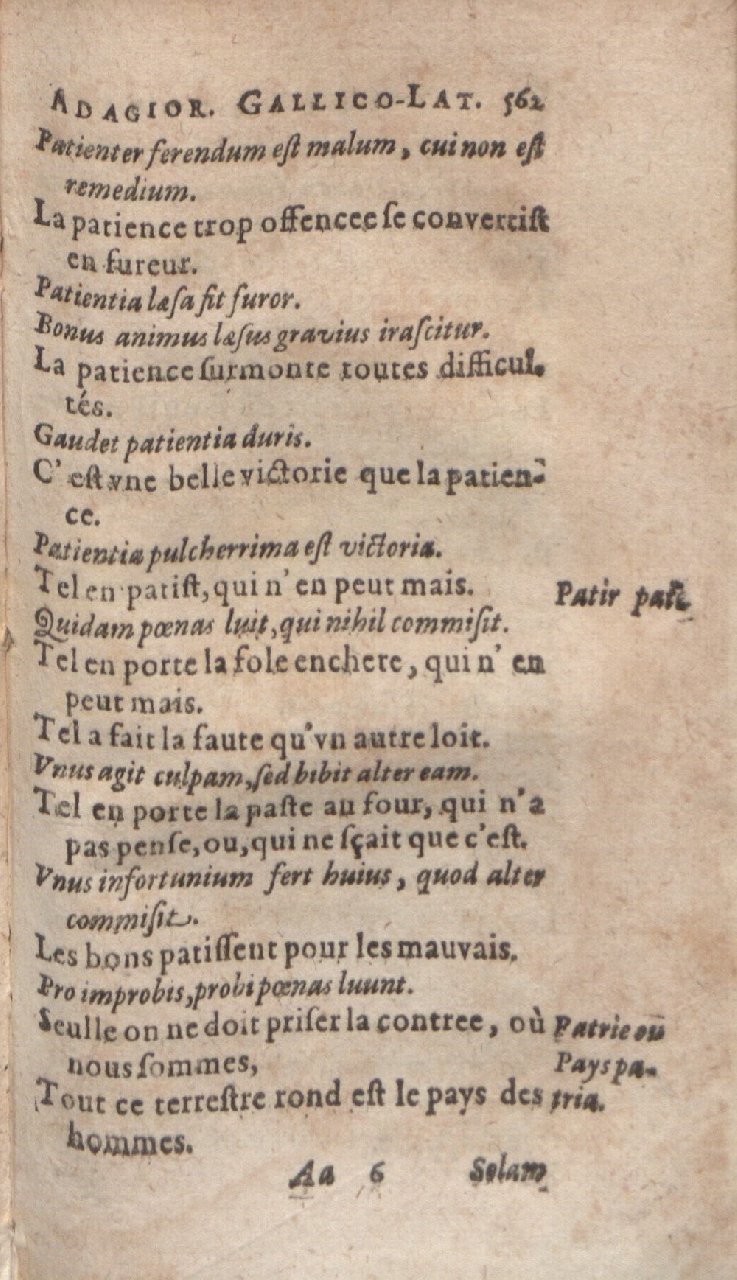 1612 - Dominicus Custos - Trésor des proverbes français  - Bibliopol-Olomuc