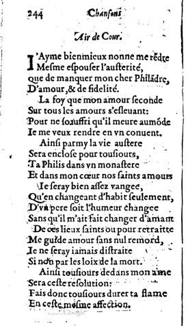 1623 - Jacques Cailloüé - Trésor ou recueil des chansons amoureuses - British Library