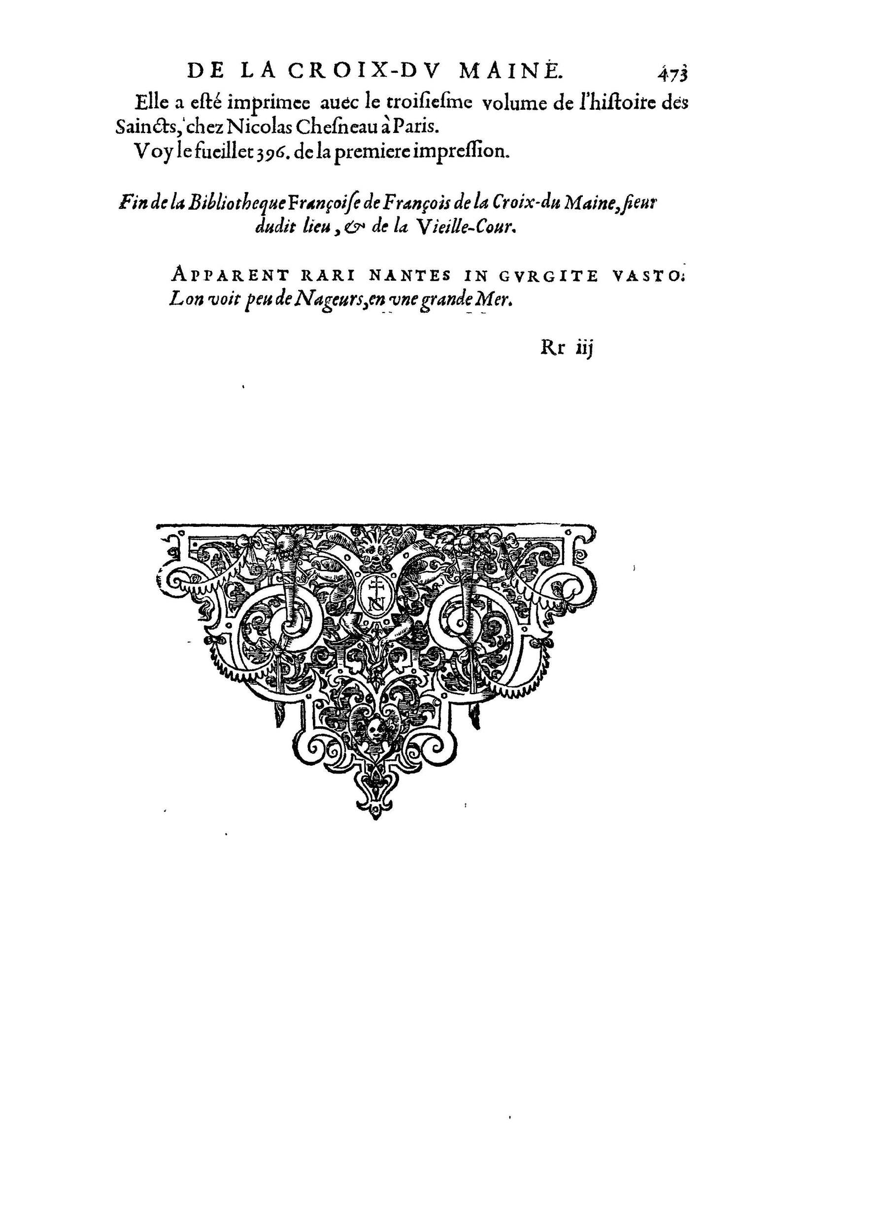 1584 - Abel L&#039;Angelier - Bibliothèques françaises - BnF