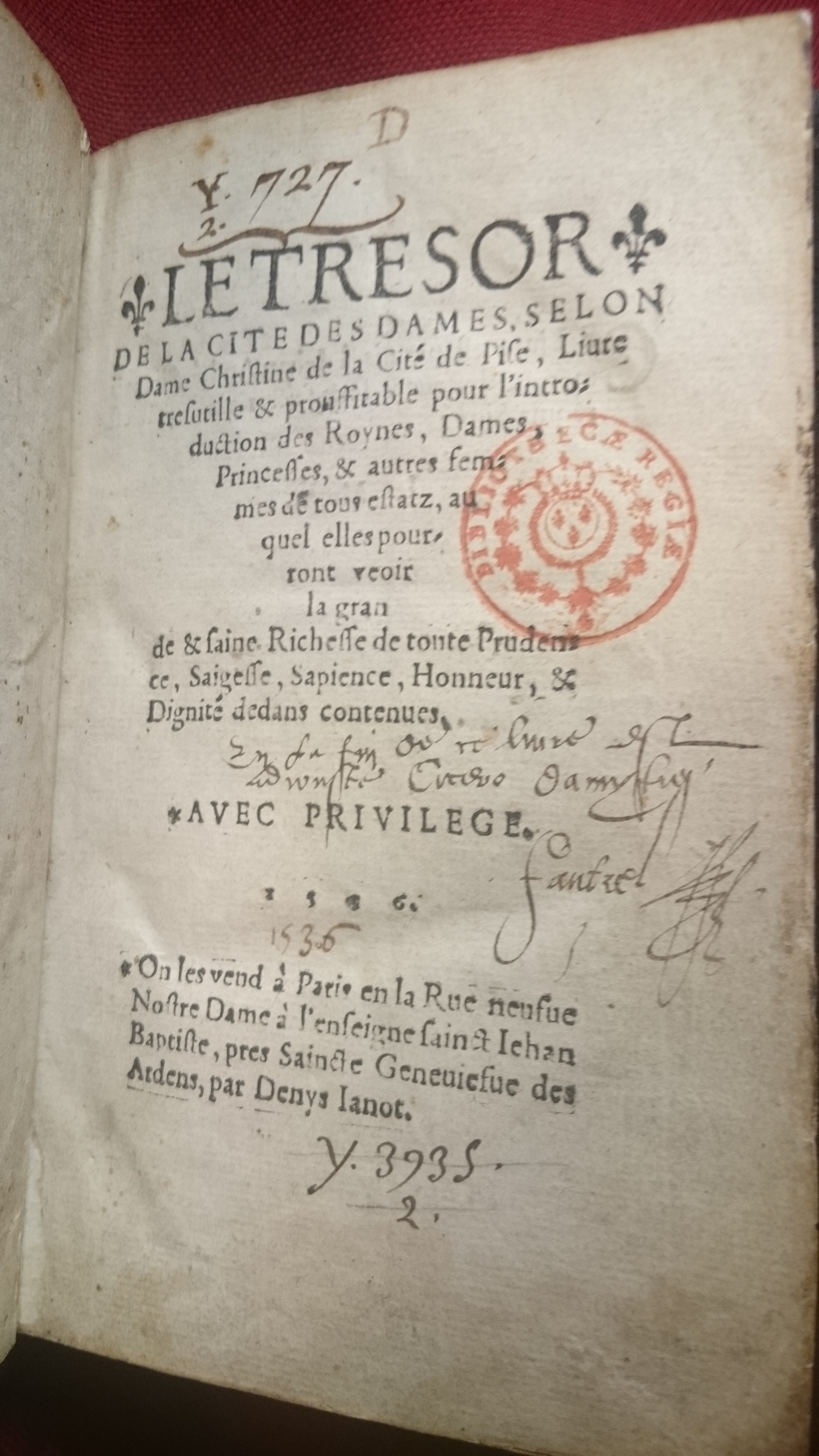 1536 - Denis Janot - Trésor de la cité des dames - BnF