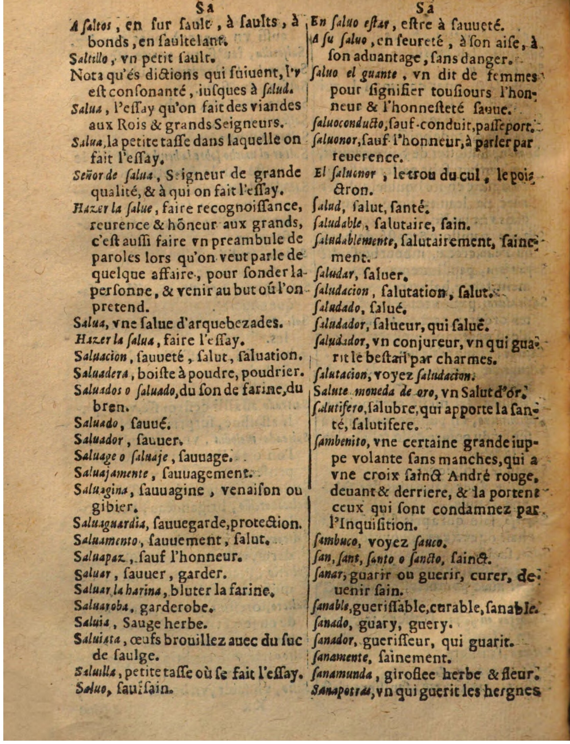 1625 - Hubert Antoine - Trésor des deux langues espagnole et française - Augsbourg