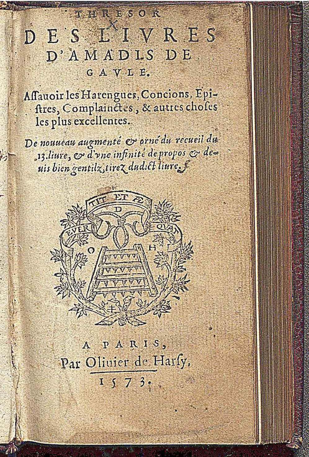 1573 - Olivier de Harsy - Trésor des Amadis - Edimbourg