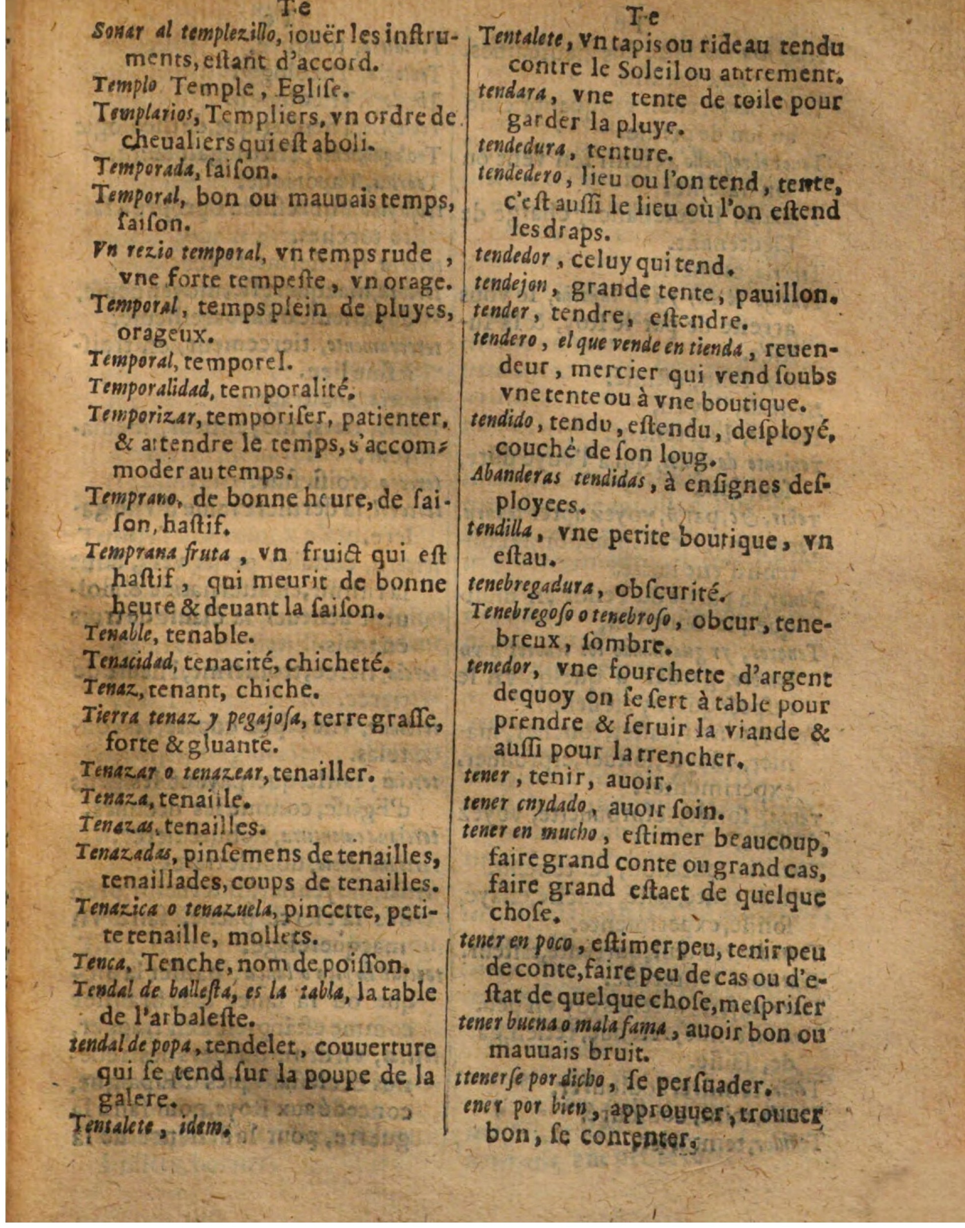 1625 - Hubert Antoine - Trésor des deux langues espagnole et française - Augsbourg