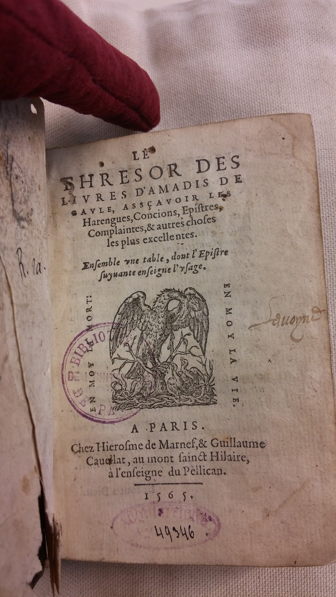 1565 - Jérôme de Marnef et Guillaume Cavellat - Trésor d’Amadis - BIS