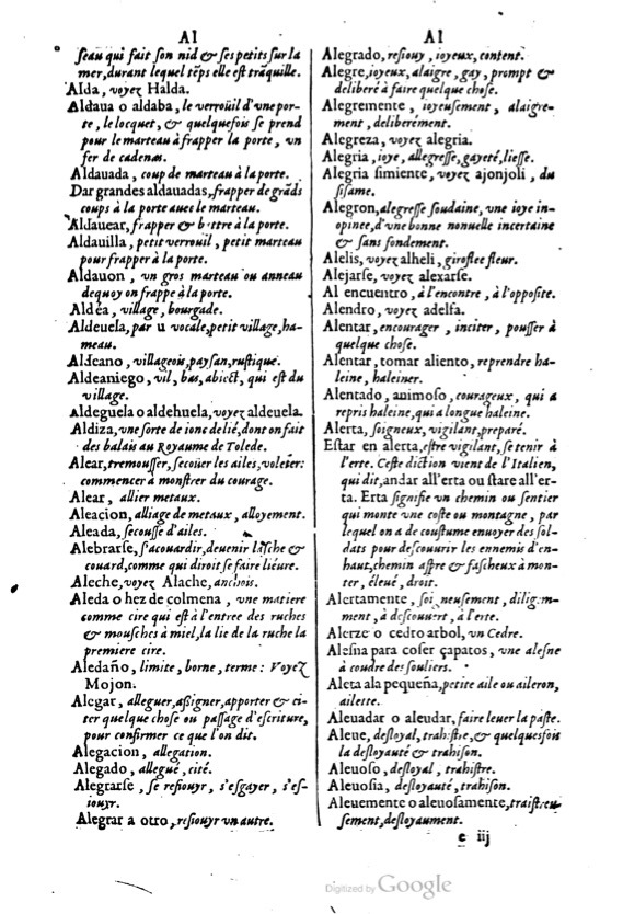 1621 - Adrian Tiffaine - Trésor des deux langues espagnole et française - BM Lyon