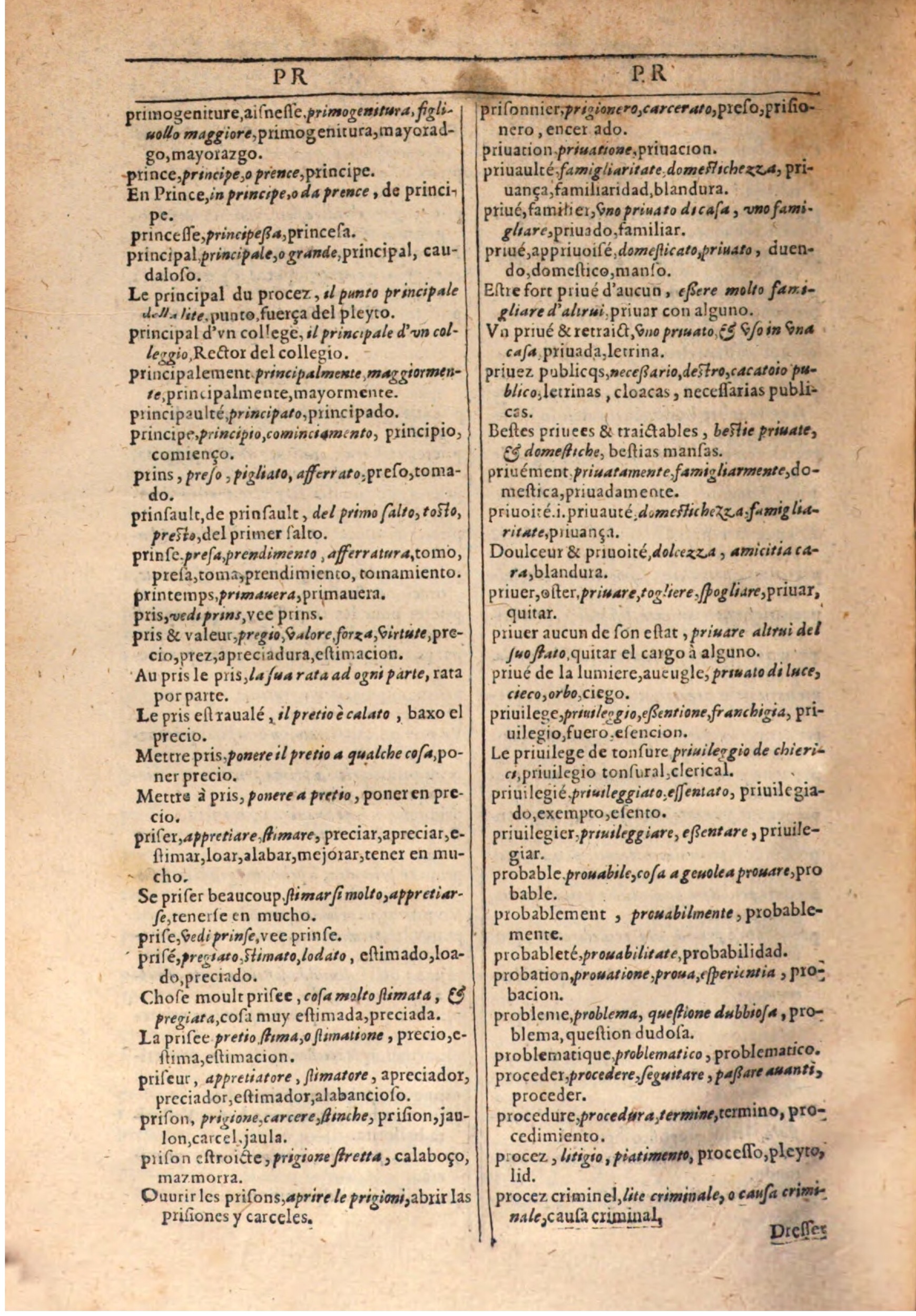 1609 - Philippe Albert et Alexandre Pernet - Trésor des trois langues française, italienne et espagnole (Seconde partie) - BSB Munich 1609 - Philippe Albert et Alexandre Pernet - Trésor des trois langues française, italienne et espagnole (Seconde partie) - BSB Munich