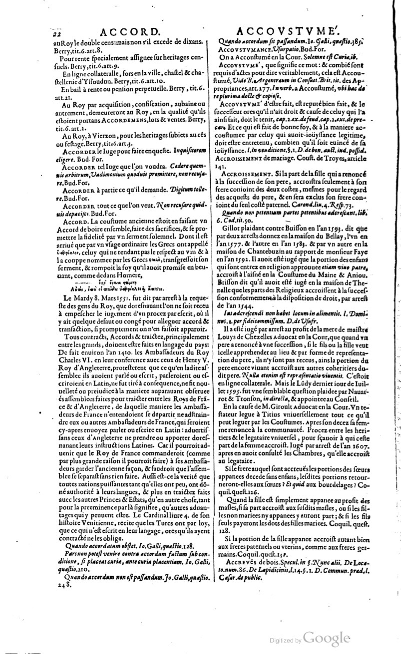 1629 - Veuve Nicolas Buon - Trésor du droit français (21754 T. 1) - BM Lyon