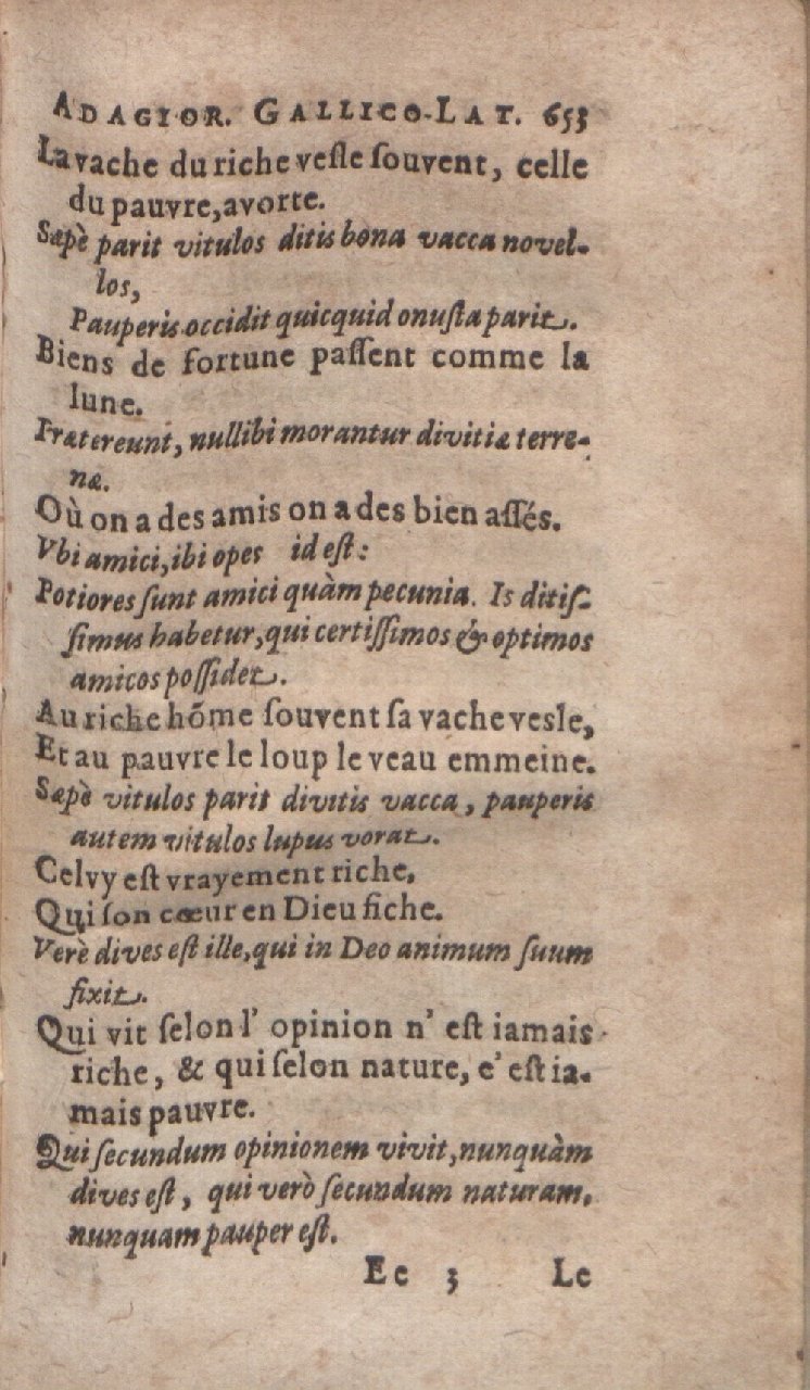 1612 - Dominicus Custos - Trésor des proverbes français  - Bibliopol-Olomuc