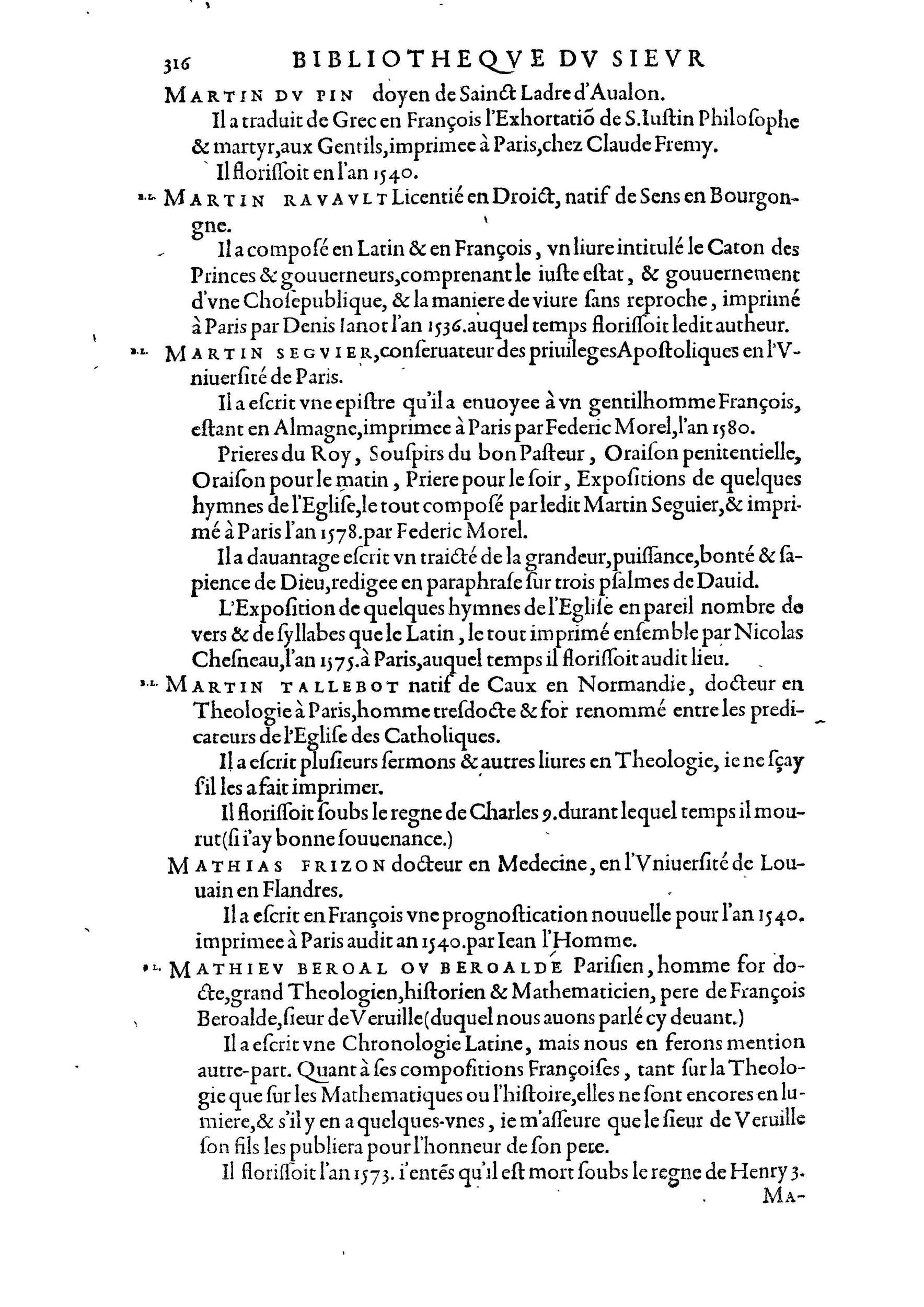 1584 - Abel L&#039;Angelier - Bibliothèques françaises - BnF