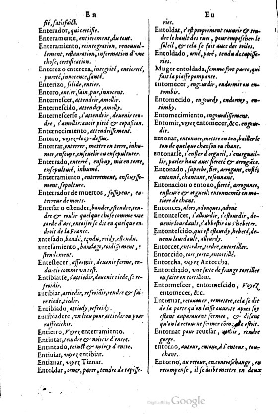 1621 - Adrian Tiffaine - Trésor des deux langues espagnole et française - BM Lyon
