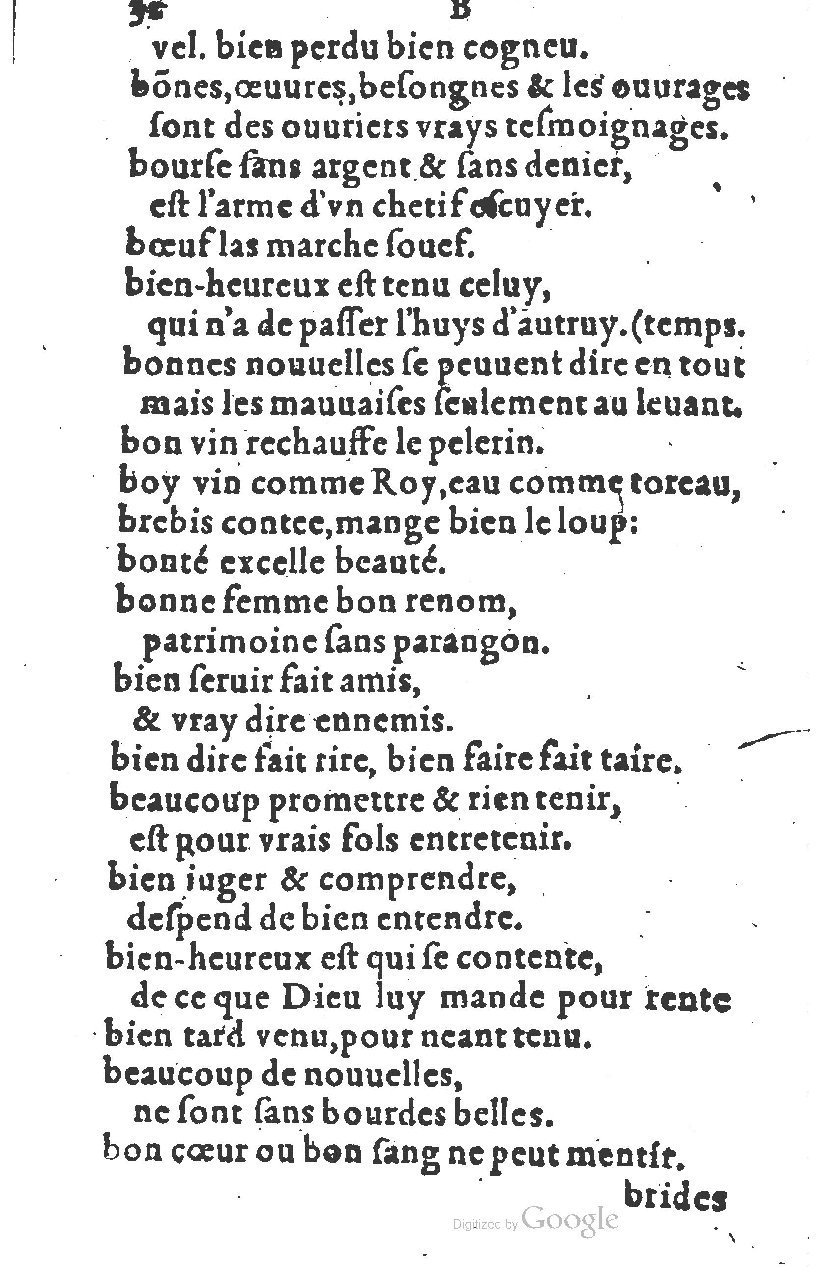 1581 - Nicolas Bonfons  - Trésor des sentences dorées - Princeton