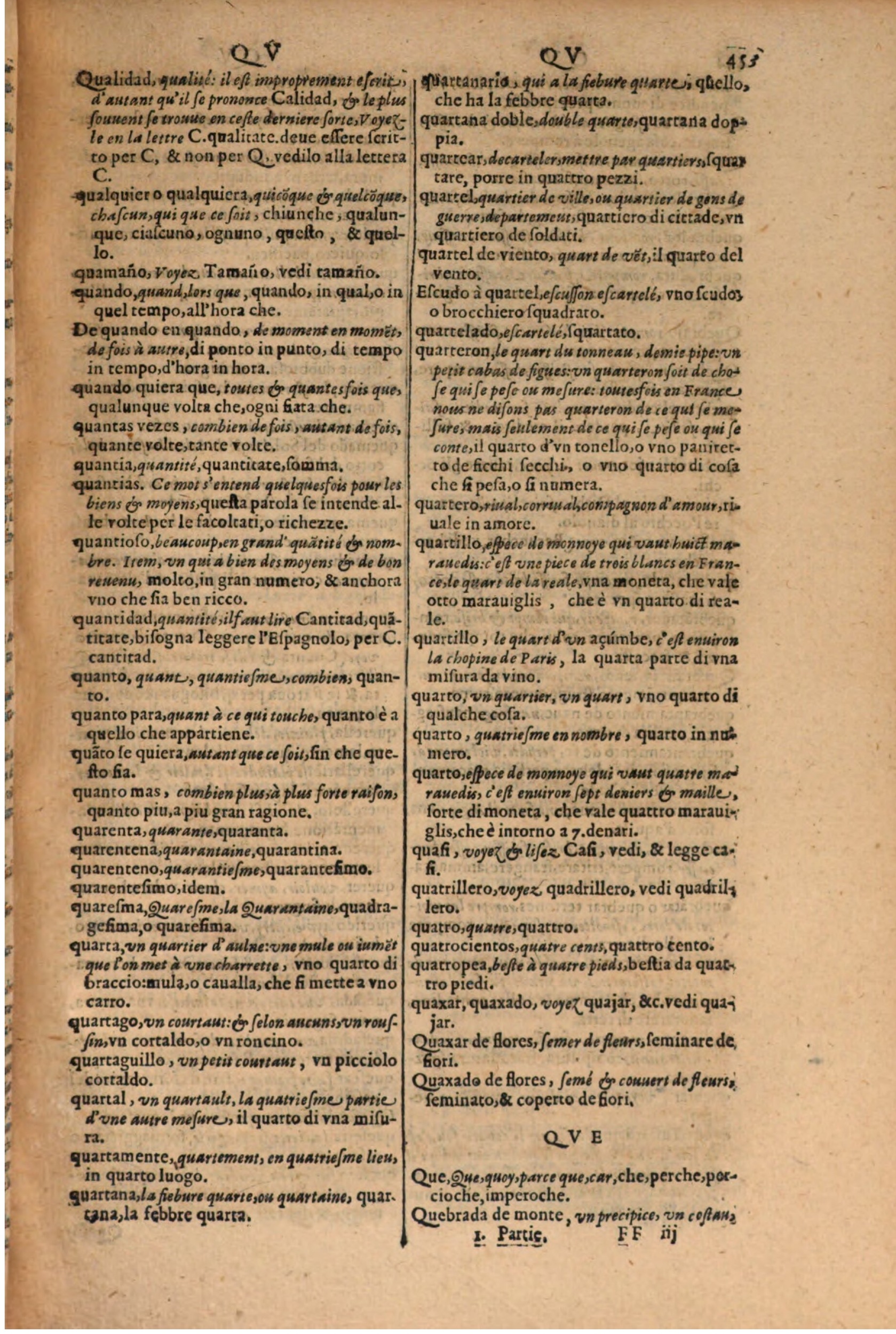 1606 - Samuel Crespin - Thresor des trois langues, francoise, italiene et espagnolle - BSB Munich