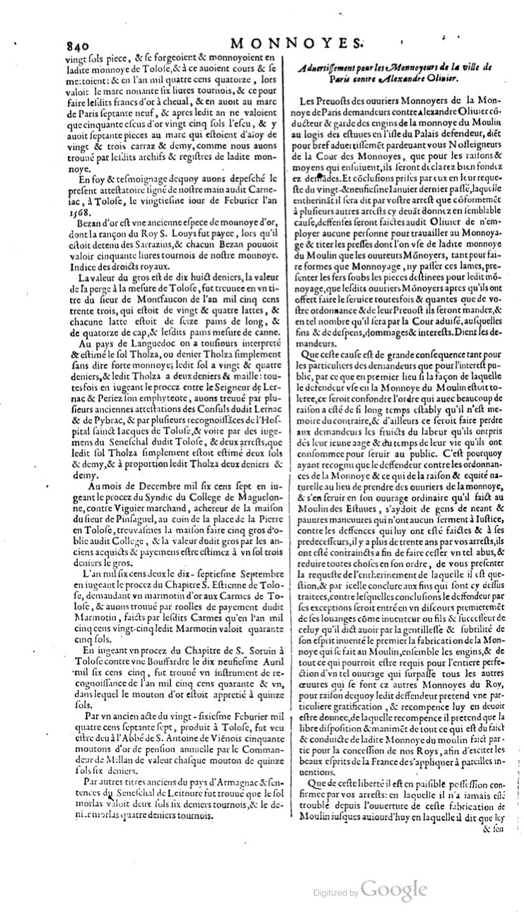 1629 - Veuve Nicolas Buon - Trésor du droit français (21754 T. 2) - BM Lyon