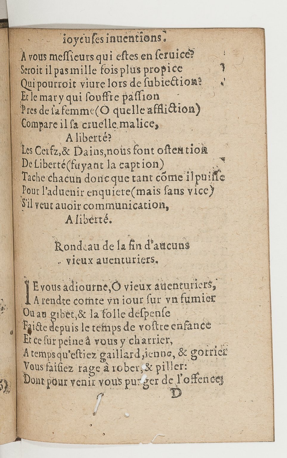1568c. - Veuve Jean Bonfons - Trésor des joyeuses inventions du parangon de poésies - BnF Arsenal