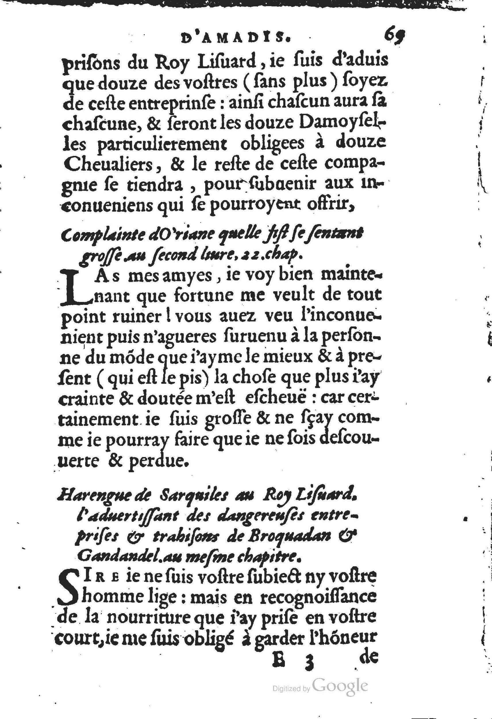 1560 - Jean d’Ogerolles et Gabriel Cotier Lyon - Trésor des Amadis - BSB Munich