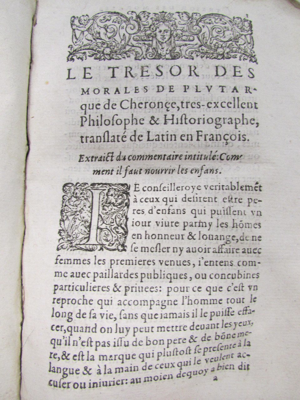 1578 - Jean Poupy - Trésor des morales de Plutarque - Vitré