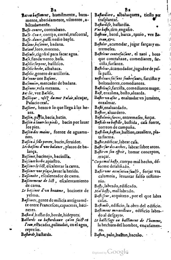 1621 - Adrian Tiffaine - Trésor des deux langues espagnole et française - BM Lyon
