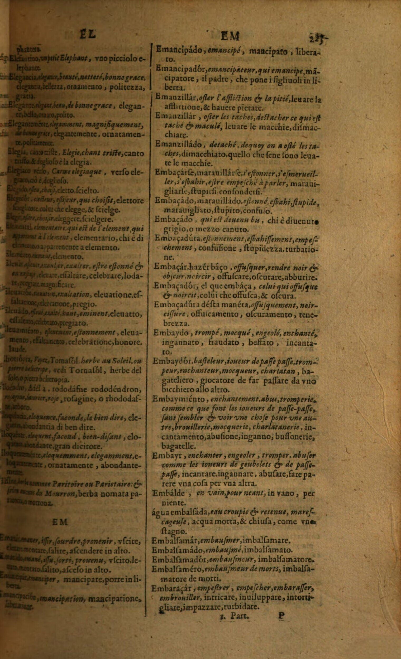 1617 - Samuel Crespin - Trésor des trois langues espagnole, française et italienne (Première partie) - Regensburg