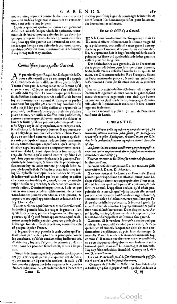 1629 - Veuve Nicolas Buon - Trésor du droit français (21754 T. 2) - BM Lyon