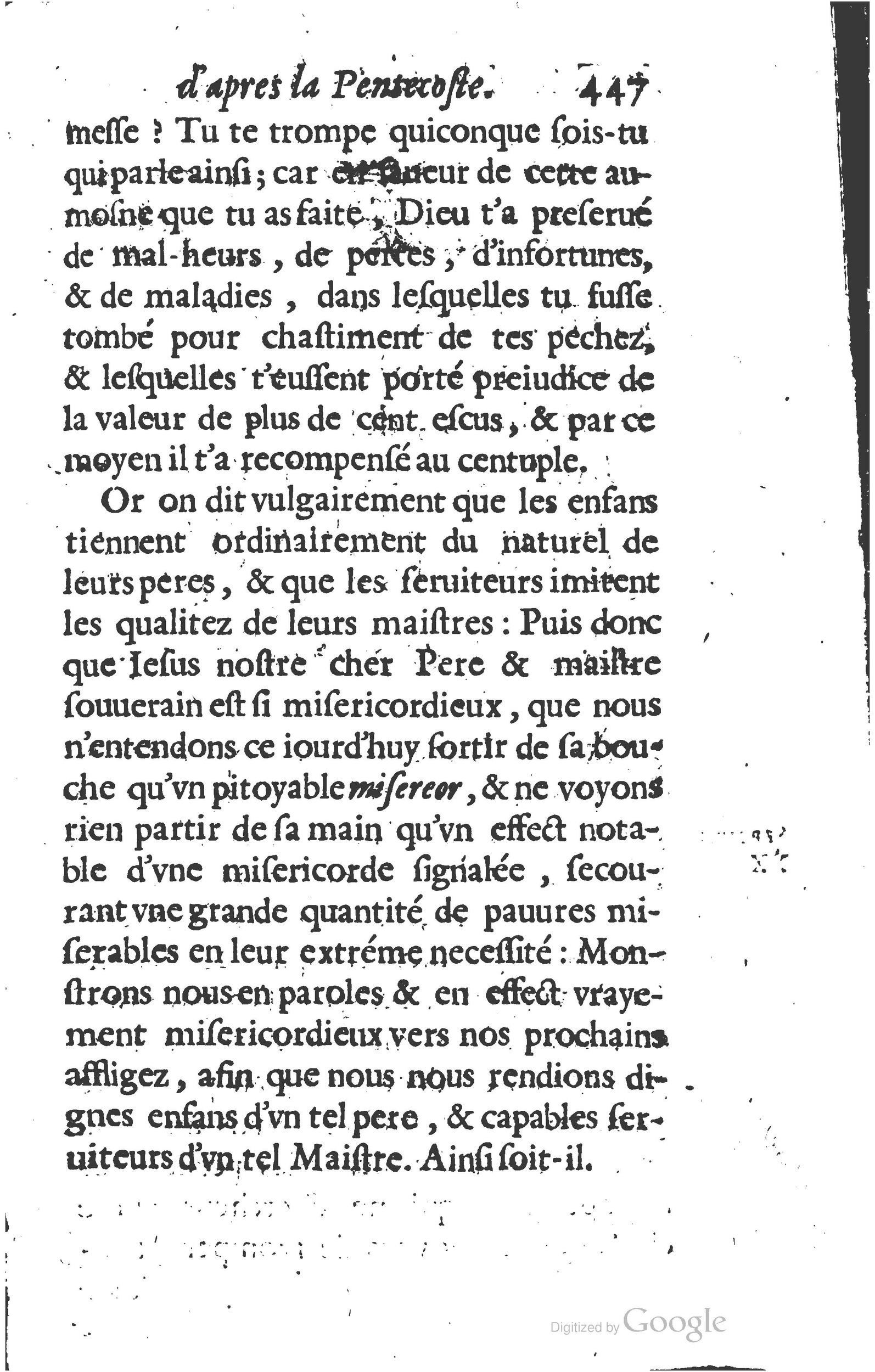 1629 - Manassés de Préaulx - Sermons ou Trésors de la piété chrétienne - BM Lyon