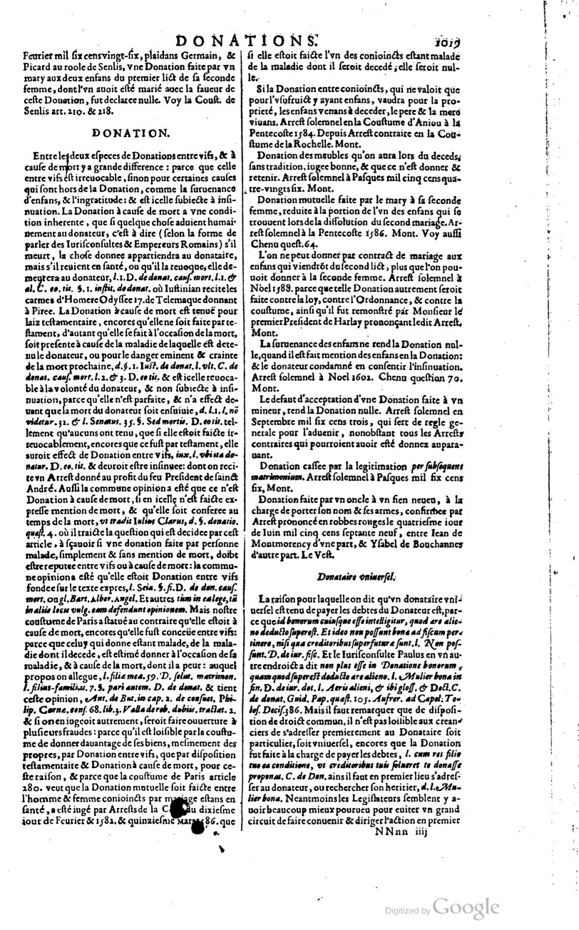 1629 - Veuve Nicolas Buon - Trésor du droit français (21754 T. 1) - BM Lyon